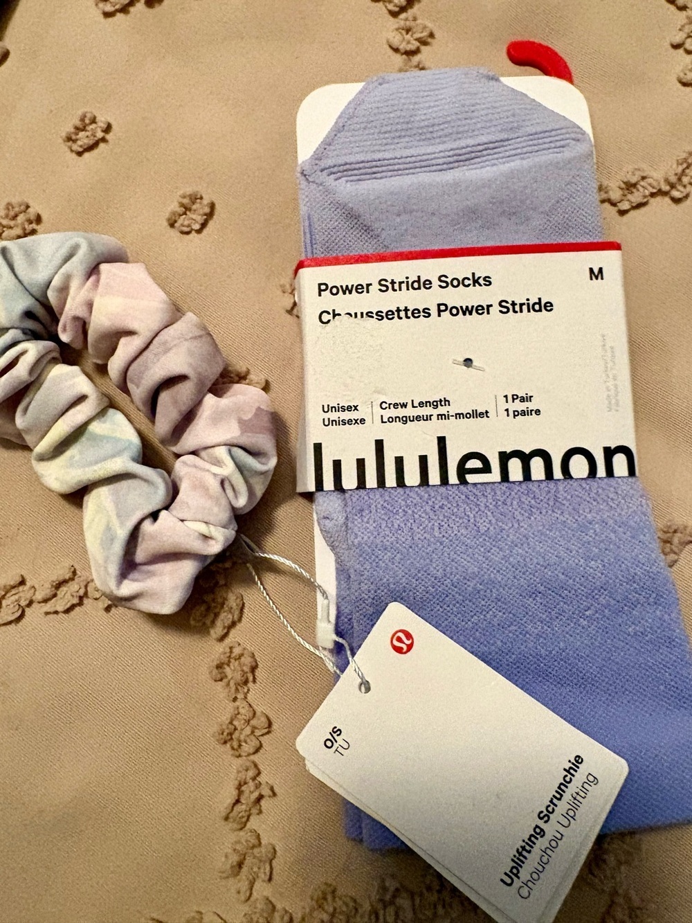 Lululemon Accessories Bundle – Power Stride Socks + Uplifting Scrunchie – NWT